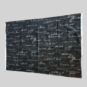 Waverly Fabric Y2K FRENCH SCRIPT / Black Cotton 54” W ONE YARD